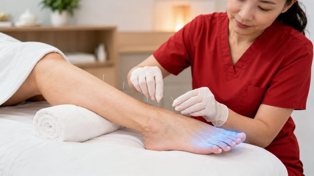Acupuncture treatment for numbness in the leg and foot